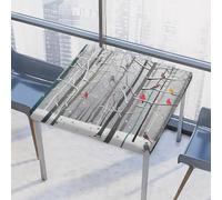 Mexpekil Mantel cuadrado de pájaros del bosque de invierno, 117 x 117 cm, elástico, ajustable, impermeable, protector de mesa para interiores y exteriores