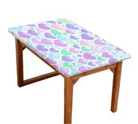 Mexpekil Mantel rectangular ajustable con diseño de corazón arcoíris de 4 pies