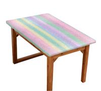 Mexpekil Mantel rectangular ajustable con diseño de rayas arcoíris y purpurina de 1,2 m