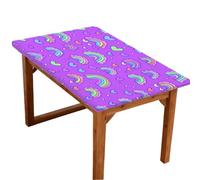 Mexpekil Mantel rectangular ajustable para mesa de 1,2 m, diseño de corazones y arcoíris