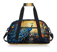 Mexpekil Mexpekil - Bolsa de viaje para gimnasio para niñas y niños, bolsa de mano impermeable para deportes, baile, escuela, Patrón de pavo real