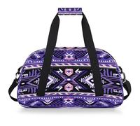 Mexpekil Mexpekil - Bolsa de viaje para gimnasio para niñas y niños, bolsa de mano impermeable para deportes, baile, escuela, Estampado azteca morado
