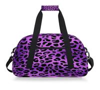 Mexpekil Mexpekil - Bolsa de viaje para gimnasio para niñas y niños, bolsa de mano impermeable para deportes, baile, escuela, Estampado de leopardo morado