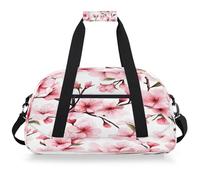 Mexpekil Mexpekil - Bolsa de viaje para gimnasio para niñas y niños, bolsa de mano impermeable para deportes, baile, escuela, Flores de cerezo japonesas rosadas