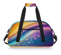 Mexpekil Mexpekil - Bolsa de viaje para gimnasio para niñas y niños, bolsa de mano impermeable para deportes, baile, escuela, Brillo arcoíris