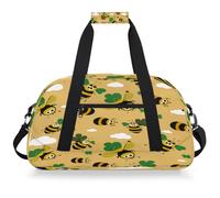 Mexpekil Mexpekil - Bolsa de viaje para gimnasio para niñas y niños, bolsa de mano impermeable para deportes, baile, escuela, Trébol de abejas de dibujos animados