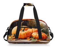 Mexpekil Mexpekil - Bolsa de viaje para gimnasio para niñas y niños, bolsa de mano impermeable para deportes, baile, escuela, Calabazas de madera vintage