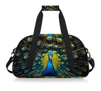 Mexpekil Mexpekil - Bolsa de viaje para gimnasio para niñas y niños, bolsa de mano impermeable para deportes, baile, escuela, Animal pavo real