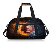 Mexpekil Mexpekil - Bolsa de viaje para gimnasio para niñas y niños, bolsa de mano impermeable para deportes, baile, escuela, Balón de fútbol Water Fire