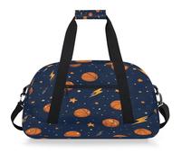 Mexpekil Mexpekil - Bolsa de viaje para gimnasio para niñas y niños, bolsa de mano impermeable para deportes, baile, escuela, Estrellas de baloncesto naranja