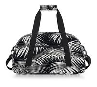 Mexpekil Mexpekil - Bolsa de viaje para gimnasio para niñas y niños, bolsa de mano impermeable para deportes, baile, escuela, Hojas tropicales negras