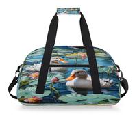 Mexpekil Mexpekil - Bolsa de viaje para gimnasio para niñas y niños, bolsa de mano impermeable para deportes, baile, escuela, Pato de estanque, loto