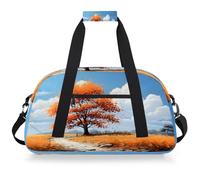 Mexpekil Mexpekil - Bolsa de viaje para gimnasio para niñas y niños, bolsa de mano impermeable para deportes, baile, escuela, Paisaje de árbol de otoño