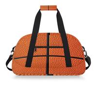 Mexpekil Mexpekil - Bolsa de viaje para gimnasio para niñas y niños, bolsa de mano impermeable para deportes, baile, escuela, Textura de baloncesto naranja