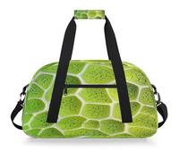 Mexpekil Mexpekil - Bolsa de viaje para gimnasio para niñas y niños, bolsa de mano impermeable para deportes, baile, escuela, Célula de hoja verde de