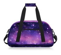 Mexpekil Mexpekil - Bolsa de viaje para gimnasio para niñas y niños, bolsa de mano impermeable para deportes, baile, escuela, Purple Galaxy Night