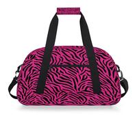 Mexpekil Mexpekil - Bolsa de viaje para gimnasio para niñas y niños, bolsa de mano impermeable para deportes, baile, escuela, Piel de cebra negra y rosa