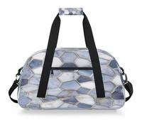 Mexpekil Mexpekil - Bolsa de viaje para gimnasio para niñas y niños, bolsa de mano impermeable para deportes, baile, escuela, Geometría hexagonal de mármol