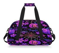 Mexpekil Mexpekil - Bolsa de viaje para gimnasio para niñas y niños, bolsa de mano impermeable para deportes, baile, escuela, Flor de calabaza morada