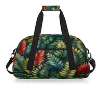 Mexpekil Mexpekil - Bolsa de viaje para gimnasio para niñas y niños, bolsa de mano impermeable para deportes, baile, escuela, Hojas coloridas artísticas