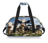 Mexpekil Mexpekil - Bolsa de viaje para gimnasio para niñas y niños, bolsa de mano impermeable para deportes, baile, escuela, Divertida planta de vaca