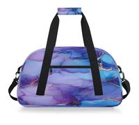 Mexpekil Mexpekil - Bolsa de viaje para gimnasio para niñas y niños, bolsa de mano impermeable para deportes, baile, escuela, Tinta de mármol morado y azul