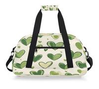 Mexpekil Mexpekil - Bolsa de viaje para gimnasio para niñas y niños, bolsa de mano impermeable para deportes, baile, escuela, Corazones verdes
