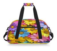 Mexpekil Mexpekil - Bolsa de viaje para gimnasio para niñas y niños, bolsa de mano impermeable para deportes, baile, escuela, Flores de margaritas coloridas