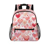 Mexpekil Mochila infantil con diseño de corazón de amor para niños y niñas, mini mochilas para niños, mochila escolar, preescolar, jardín de infantes, mochila de viaje, Multicolor, 10x4x12 inch