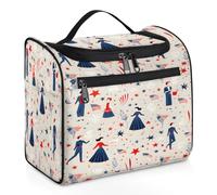 Mexpekil Neceser colgante de viaje con 11 compartimentos, bandera del pueblo Día de la Independencia, Patriotismo, resistente al agua, bolsa de cosméticos de maquillaje, organizador de viaje para
