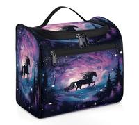 Mexpekil Neceser colgante de viaje con 11 compartimentos, diseño creativo de dibujos animados Pegasus in the Sky, resistente al agua, organizador de viaje para accesorios, champú, contenedor de tamaño