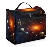 Mexpekil Neceser colgante de viaje con 11 compartimentos, planeta sistema solar, planeta, universo, resistente al agua, bolsa de cosméticos de maquillaje, organizador de viaje para accesorios, champú,