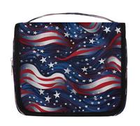 Mexpekil Neceser colgante de viaje para mujer, diseño de estrella de la bandera de Uas, bolsa de lavado grande, organizador de cosméticos portátil para niñas y niños