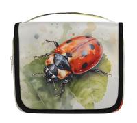 Mexpekil Neceser colgante de viaje para mujer, diseño de mariquita, insectos, bolsa de lavado grande, portátil, organizador de cosméticos para niñas y niños