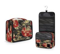 Mexpekil Neceser colgante de viaje para mujer, patrón japonés, bolsa de lavado grande tradicional japonesa, organizador de cosméticos portátil para niñas y niños