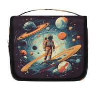 Mexpekil Neceser colgante de viaje para mujeres, astronautas, planeta, bolsa de lavado grande, organizador de cosméticos portátil para niñas y niños