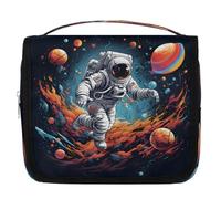Mexpekil Neceser colgante de viaje para mujeres, astronautas, planeta, espacio, bolsa de lavado grande, portátil, organizador de cosméticos para niñas y niños