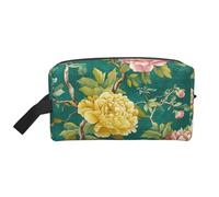 Mexpekil Neceser de viaje para mujeres y hombres, bolsa de lavado impermeable de gran capacidad, bolsa de maquillaje y cosméticos, bolsa organizadora portátil, Art Teal Flowers Branch, One Size