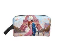 Mexpekil Neceser de viaje para mujeres y hombres, bolsa de lavado impermeable de gran capacidad, bolsa de maquillaje y cosméticos, bolsa organizadora portátil, Pareja parisina rosa, One Size