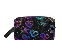 Mexpekil Neceser de viaje para mujeres y hombres, bolsa de lavado impermeable de gran capacidad, bolsa de maquillaje y cosméticos, bolsa organizadora portátil, Telaraña de neón morada, One Size