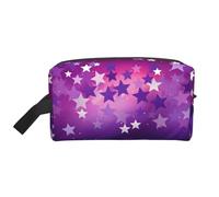 Mexpekil Neceser de viaje para mujeres y hombres, bolsa de lavado impermeable de gran capacidad, bolsa de maquillaje y cosméticos, bolsa organizadora portátil, Galaxy Stars Morado, One Size