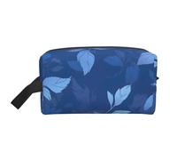 Mexpekil Neceser de viaje para mujeres y hombres, bolsa de lavado impermeable de gran capacidad, bolsa de maquillaje y cosméticos, bolsa organizadora portátil, Blue Leaves Boho, One Size