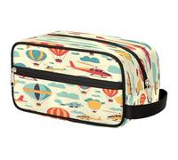 Mexpekil Neceser organizador retro de avión con globo caliente, bolsa de lavado, bolsa de maquillaje, bolsa de almacenamiento para mujeres, hombres, niños y niñas