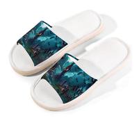 Mexpekil Pantuflas de calabaza de Halloween para mujeres y hombres, castillo de bruja, calabaza, puntera abierta, zapatos de casa, pantuflas de lino de verano, multicolor, 37/38 EU ancho