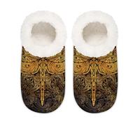 Mexpekil Pantuflas de casa con diseño de mariposa de mandala para mujeres y hombres, zapatos de casa de espuma viscoelástica, cómodos calcetines antideslizantes, multicolor, 37.5/38.5 EU