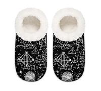 Mexpekil Pantuflas de casa de fórmula matemática para mujeres y hombres, ecuaciones matemáticas negras, zapatos de casa de espuma viscoelástica, multicolor, 9/10.5 UK Wide
