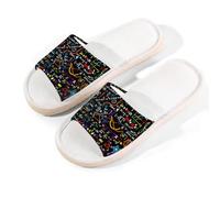 Mexpekil Pantuflas de fórmula matemática para mujeres y hombres, zapatos de casa de matemáticas negras con puntera abierta, zapatillas de lino de verano, multicolor, 8.5/9 UK Wide