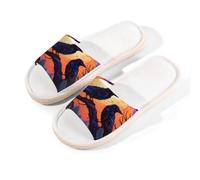 Mexpekil Pantuflas de Halloween con diseño de árbol de luna y cuervo para mujeres y hombres, zapatos de casa de punta abierta, pantuflas de lino de, multicolor, 37/38 EU ancho