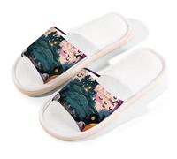 Mexpekil Pantuflas de Halloween con diseño de calabaza, luna, murciélago, para mujeres y hombres, zapatos de casa de punta abierta, pantuflas de lino de, multicolor, 39/40 EU