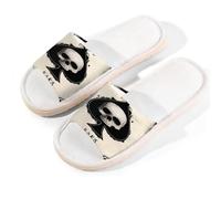 Mexpekil Pantuflas de lino con diseño de calavera Ace of Spades para mujeres y hombres, zapatos de casa de punta abierta, pantuflas de lino de verano, multicolor, 8.5/9 UK Wide